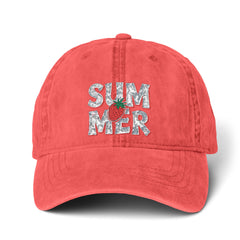 Women's SUMMER STRAWBERRY Pigment-Dyed Cap with Fashion Undervisor (Embroidery)