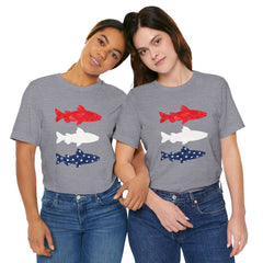 Patriotic Trout T-Shirt — Red White & Blue Fish Tee