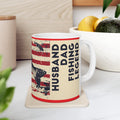 Fishing Themed Graphic Mug, USA Ceramic Mug, 11oz, 15oz. Gift for him, gift for dad, Birthday gift mug, fishing mug, Fathers Day Mug