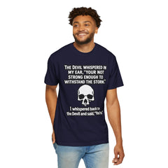 Funny Grammar Police - 'The Devil Whispered...' Skull Resilience Graphic Tee
