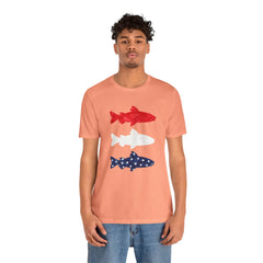Patriotic Trout T-Shirt — Red White & Blue Fish Tee