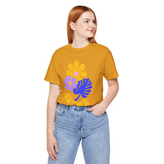 Summer Floral Tee — Retro Flowers & Monstera Design