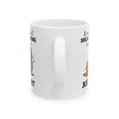 Funny Cat Fart Graphic Mug, Social Distancing Humor mug, white ceramic cat mug, 11oz, 15oz, , cat lover mug, gift for her, Cat Mom Birthday