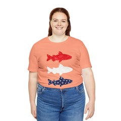 Patriotic Trout T-Shirt — Red White & Blue Fish Tee