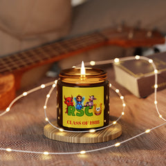Personalized Class Year and Background Color Russell Sage College Mascots Scented Soy Candle - 4oz or 9oz  - Red Devil, Blue Angel, Purple Cow, Golden Horseshoe