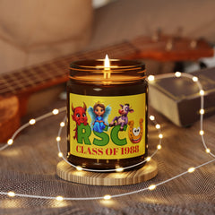 Personalized Class Year and Background Color Russell Sage College Mascots Scented Soy Candle - 4oz or 9oz  - Red Devil, Blue Angel, Purple Cow, Golden Horseshoe
