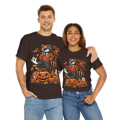 Freaky And Feral Halloween Raccoon! Graphic Unisex Heavy Cotton Tee