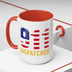Vintage 911 Dispatcher Patriotic Coffee Mug, 11oz, 15oz