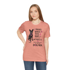 Personalized Your Dog and its name Mother's Day T-Shirt — 'Treats. Walks. Toys. Naps.