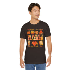 One Thankful Teacher T‑Shirt – Fall and Thanksgiving  Teacher Appreciation Tee