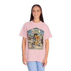 Front Graphic "Who Let the Dogs Out?" Baldwin Harbor Animal Hospital Cute Vet Clinic T Shirt