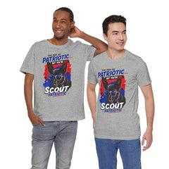 Personalized With Your Dogs Image and Name Patriotic Unisex Jersey Short Sleeve Tee