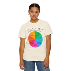Motivational Talking Head Unisex Garment-Dyed T-Shirt - "And You May Ask Yourself"
