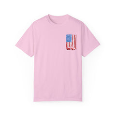 Patriotic Car Graphic Unisex T-Shirt - Vintage American Flag Design