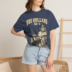 USS Holland SS-1 Submarine Vintage Graphic T-Shirt — Navy History Tee
