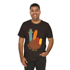Thankful Teacher T‑Shirt – Hand Turkey Teacher Appreciation Tee