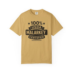 100% USDA Malarkey Certified T-Shirt, Funny Tee, Gift for Farmers, Humorous Apparel, Casual Wear, Agricultural Humor