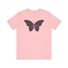 Butterfly Cancer Awareness and Survivor - Unisex Jersey Short Sleeve Tee