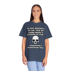 Funny Grammar Police - 'The Devil Whispered...' Skull Resilience Graphic Tee