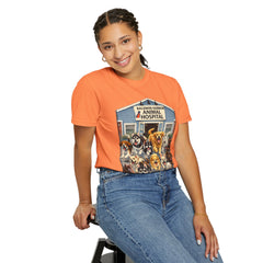Pitbull Added "Who Let the Dogs Out?" Baldwin Harbor Animal Hospital Cute Vet Clinic T Shirt