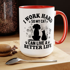 Cat slave mug, funny cat mug, gift for cat lover, crazy cat lady gift, pet owner gift, kitten lover mug, cat gift, animal lover present