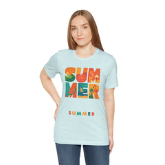 Summer Graphic Tee — Colorful Tropical "SUMMER" Typography T-Shirt