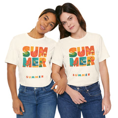 Summer Graphic Tee — Colorful Tropical "SUMMER" Typography T-Shirt