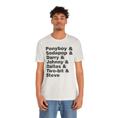 The Outsiders Shirt, Greasers Characters Shirt, Unisex Jersey Short Sleeve Tee