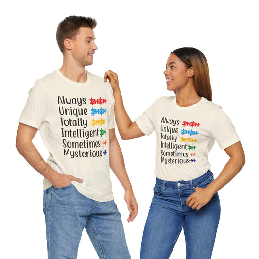 Autism - Always Unique Totally Intelligent Sometimes Mysterious Unisex Softstyle T-Shirt