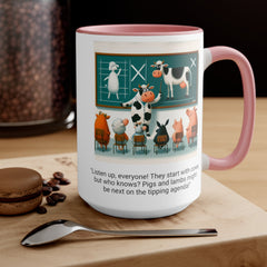 COW TIPPING Awareness - Accent Mugs | Cow Tipping Is Real, Bovine Humor. Gift For Him, Gift For Her, Farm Humor, Cow Fan Gift, Farm Animal