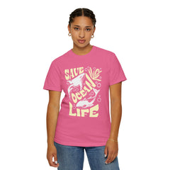 Sharks, Save Ocean Life -  Graphic Unisex Garment-Dyed T-shirt
