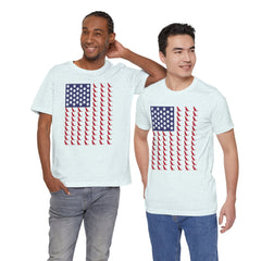 Personalized Dog Silhouette on American Flag - Tell us your dog breed, Unisex Short Sleeve Tee, Golden Retriever Silhouette Shown, Patriotic Shirt, Patriotic Pooch