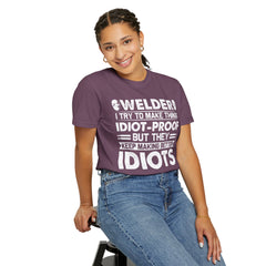 Fun Welder T-Shirt - 'Idiot-Proof' Design for Welding Enthusiasts
