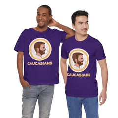 Bearded Graphic Tee - Funny Caucasians Satire Head Shot Unisex Jersey Short Sleeve Tee