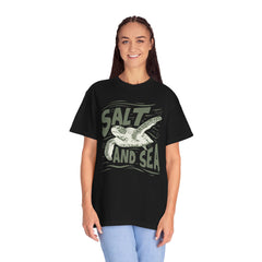 Sea Turtle, Salt And Sea -  Graphic Unisex Garment-Dyed T-shirt