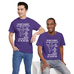 Clumsy Funny Goat Graphic Tee | Unisex Heavy Cotton Tee | Great Gift for Animal Lovers, Birthdays, Casual Wear, Humorous Gifts, Everyday Style