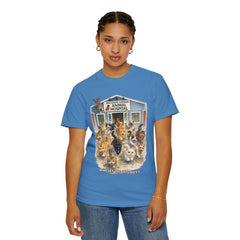 Front Graphic "Who Let the Cats Out?" Baldwin Harbor Animal Hospital Cute Vet Clinic T Shirt