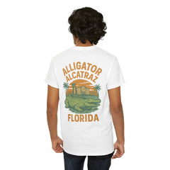 Alligator Alcatraz Unisex Heavy Cotton Tee, Florida Souvenir Shirt, Travel Gift, Vintage Style Tee, Nature Lover Apparel