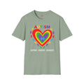 Autism awareness tee, softstyle tee, unisex autism shirt, heart graphic tee, shirt for autism, support autism shirt, gift for autistic child