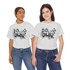 Abstract Retro Racing Car Unisex Heavy Cotton Tee | Perfect for Car Enthusiasts, Father's Day Gift, Casual Wear, Vintage Style, Unique Graphic Shirt