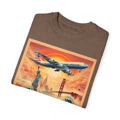 Vintage-Inspired Travel T-Shirt - 'Take a Jumbo Across the Water, Like to See America'