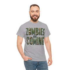ZOMBIES ARE COMING! Graphic Unisex Heavy Cotton Tee