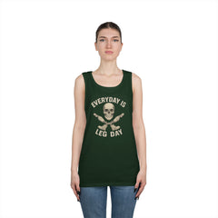 Fitness Tank Top - Skull Leg Amputee Gym Workout Shirt