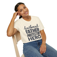 Husband Father Protector Hero Unisex Softstyle T-Shirt