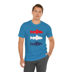 Patriotic Trout T-Shirt — Red White & Blue Fish Tee