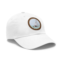 Hempstead Bay Sailing Club Leather Patch Dad Hat — Flying Scot Embroidered Round Patch