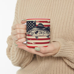 Fishing Themed Graphic Mug, USA Ceramic Mug, 11oz, 15oz. Gift for him, gift for dad, Birthday gift mug, fishing mug, Fathers Day Mug