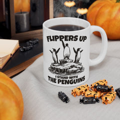 Flipping the Penguins Ceramic Mug — Funny Penguin Bird Lover Coffee Cup (11oz, 15oz)