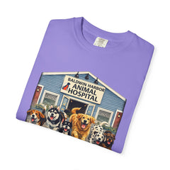 Front Graphic "Who Let the Dogs Out?" Baldwin Harbor Animal Hospital Cute Vet Clinic T Shirt