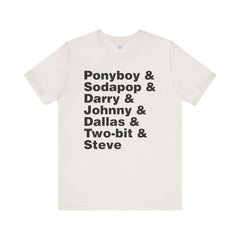 The Outsiders Shirt, Greasers Characters Shirt, Unisex Jersey Short Sleeve Tee